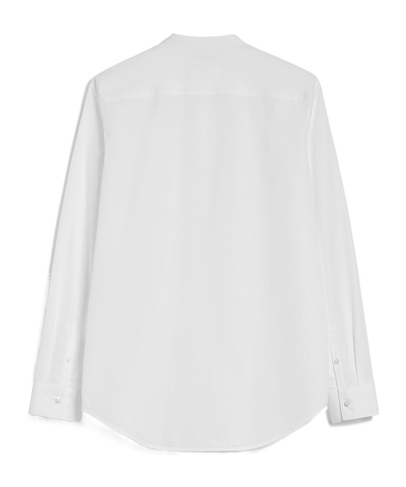 Jil Sander Long-sleeved Poplin Stand-collar Shirt In White
