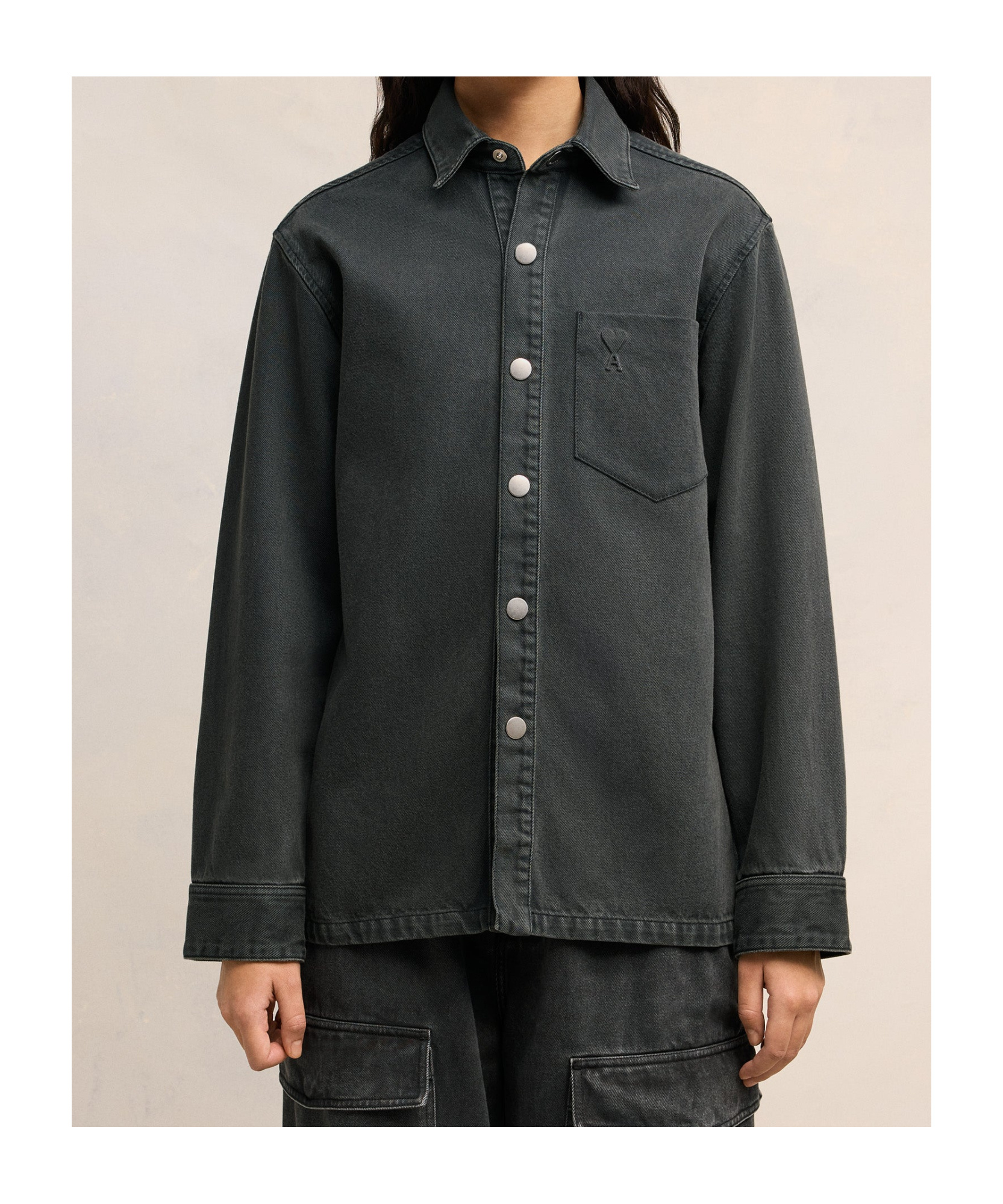 Ami Alexandre Mattiussi Ami Long-sleeved Button-up Jacket In Black