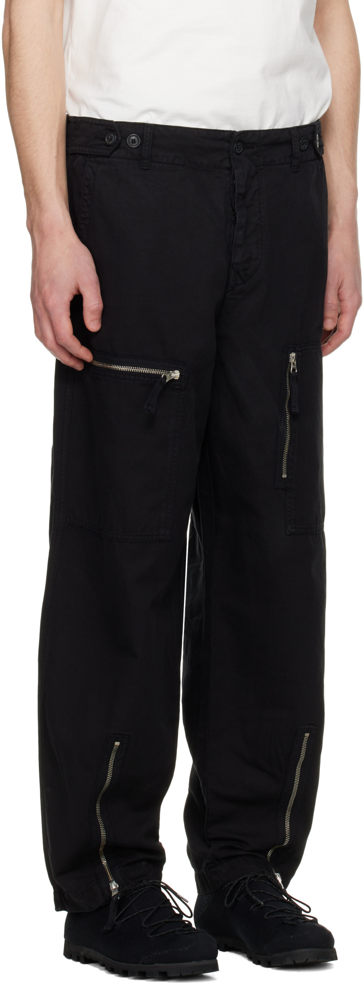 C.p. Company Belt Loops Slacks In Black