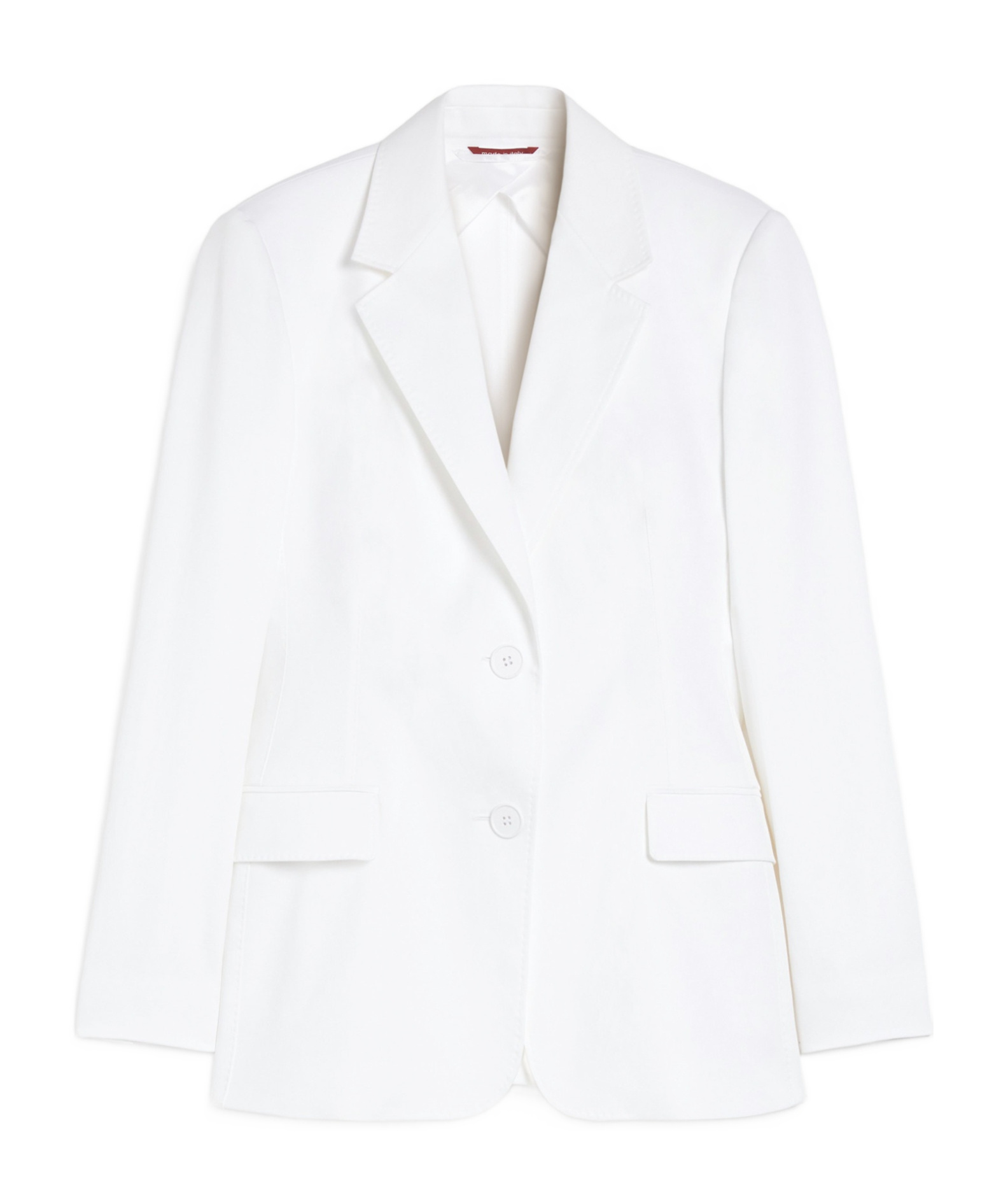 Max Mara Studio Yuppy Single-breasted Long-sleeved Blazer In White