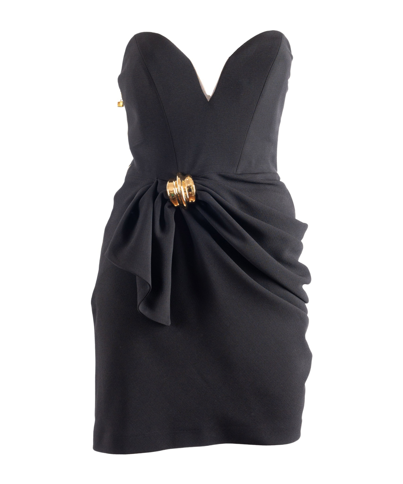 Elisabetta Franchi Structured Black Evening Dress In Black