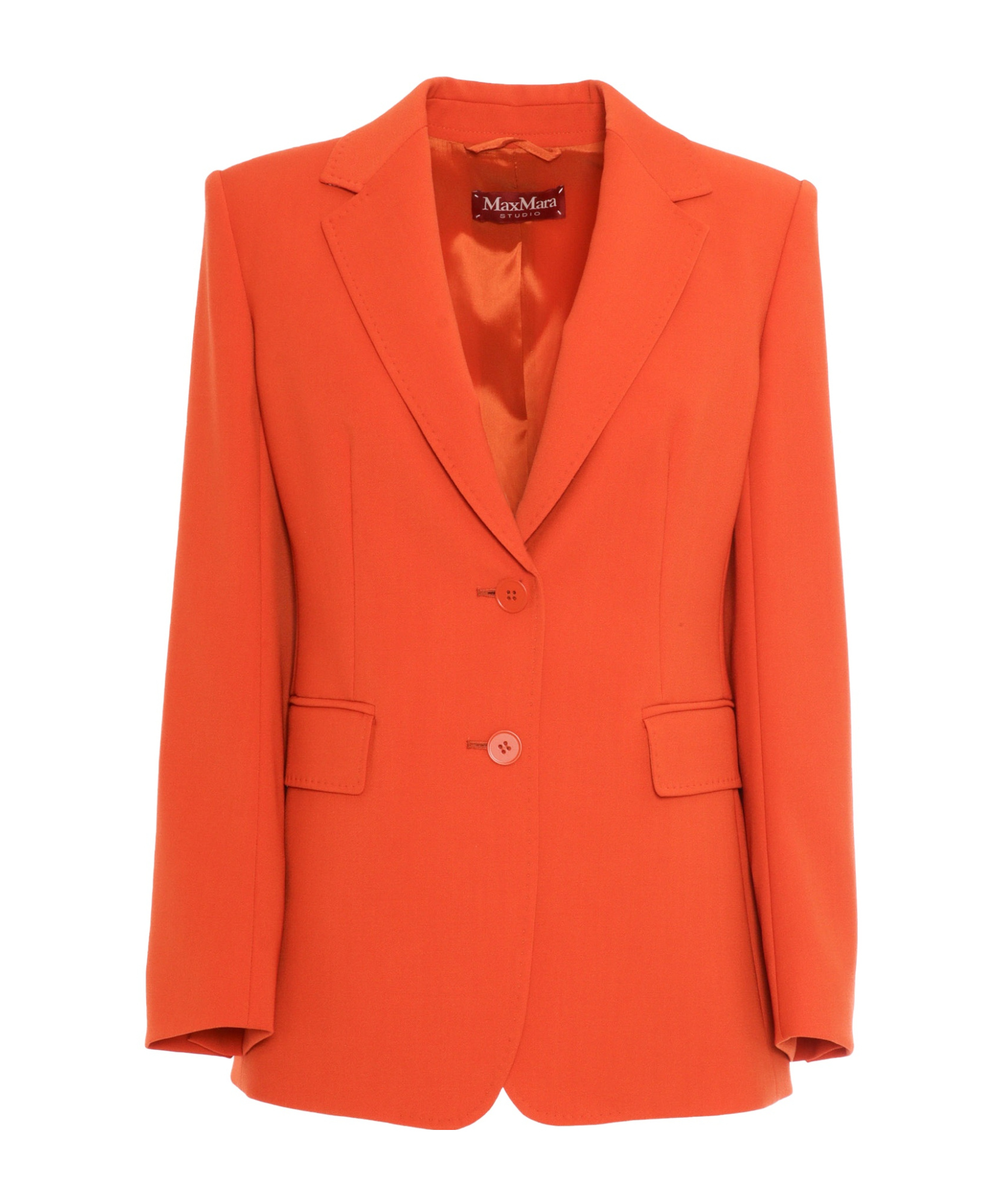 Max Mara Wool Single-breasted Suit Coat In Orange