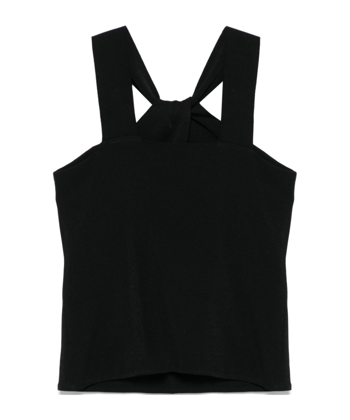 D Exterior Dexterior Twisted Back Top In Soft Viscose Blend In Black