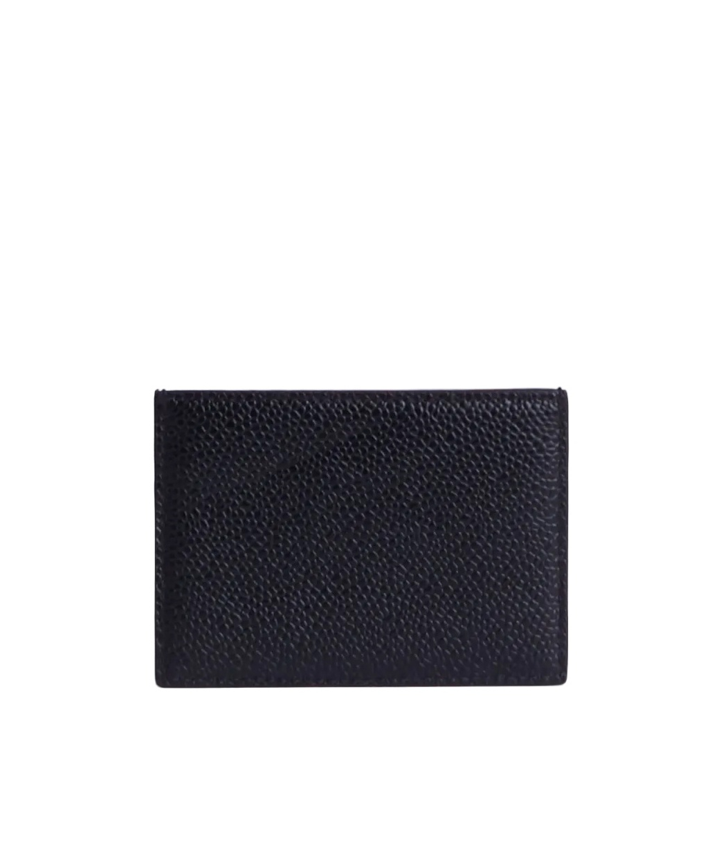 Thom Browne Textured Cowhide Leather Card Wallet With Iconic Striped Tab In Black