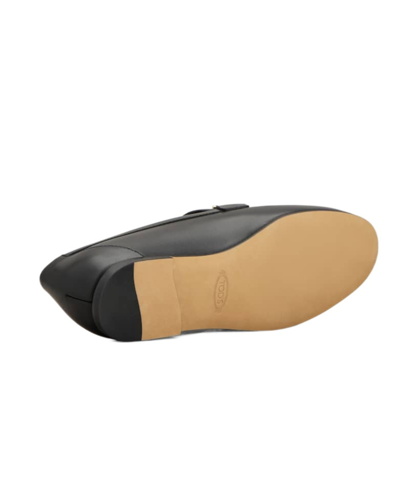 Tod's Leather Loafers With Bow In Black
