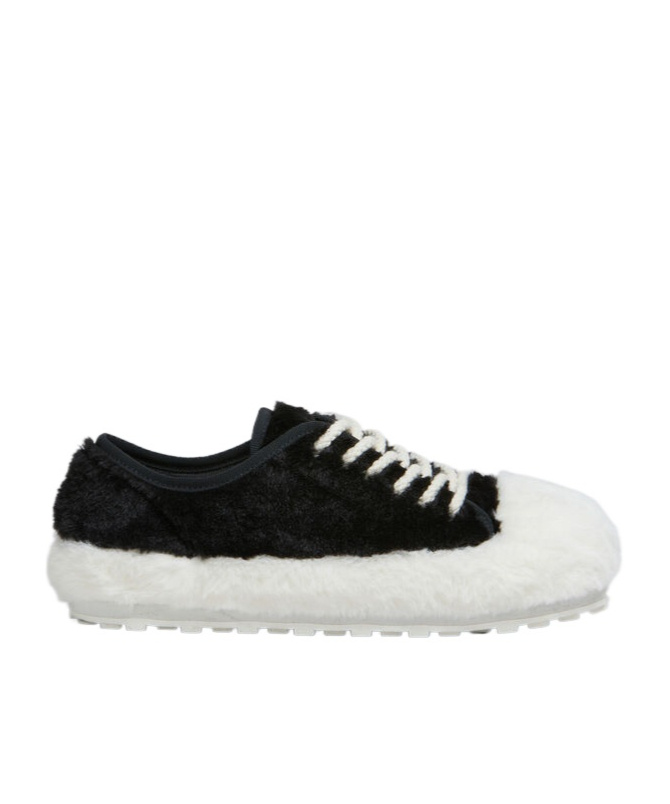 Marni Teddy Lace-up Sneakers In White