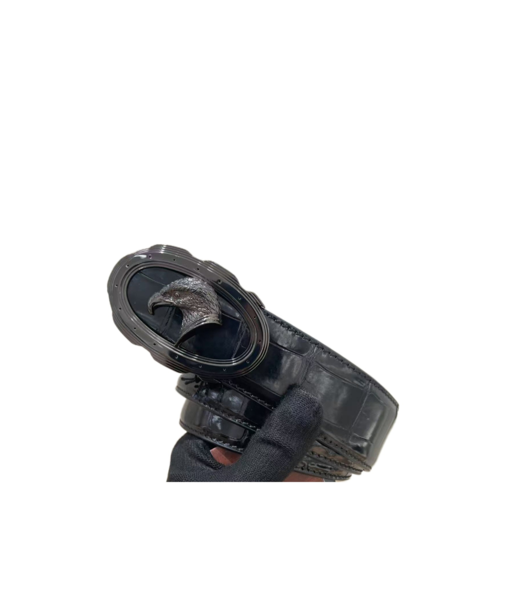 Stefano Ricci Oval Buckle Waist Belt In Black