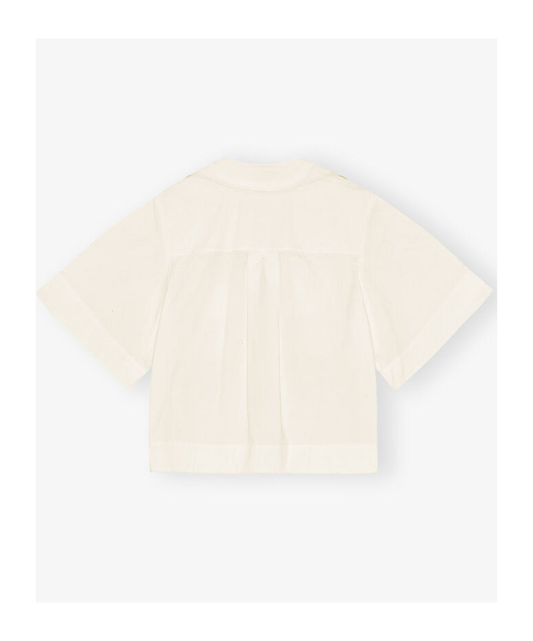 Ganni Off-white Stretch Cotton Blouse