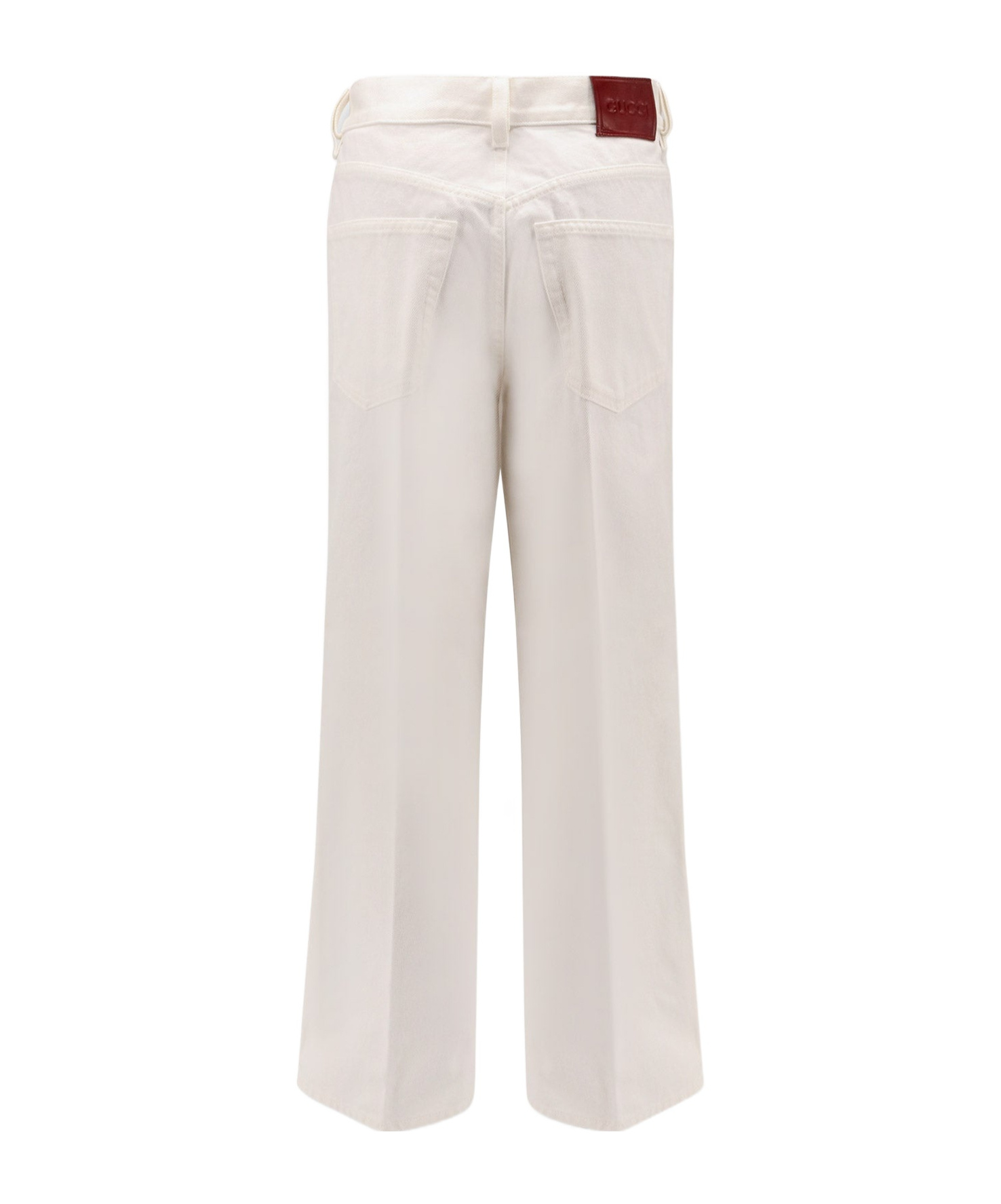 Gucci Cropped Flared Denim Pants In White