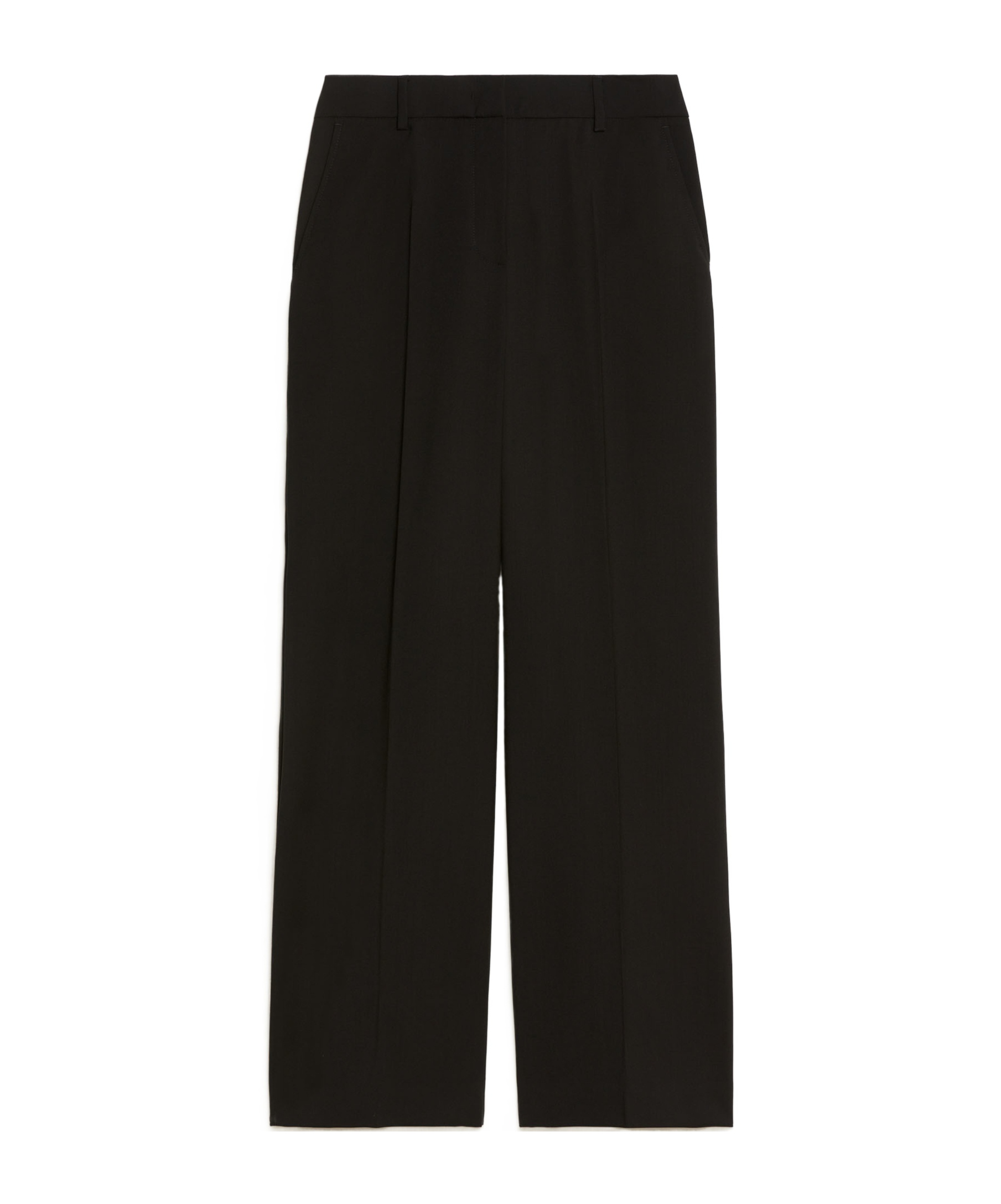 Weekend Max Mara Belt And Loop Wide-leg Pants In Black