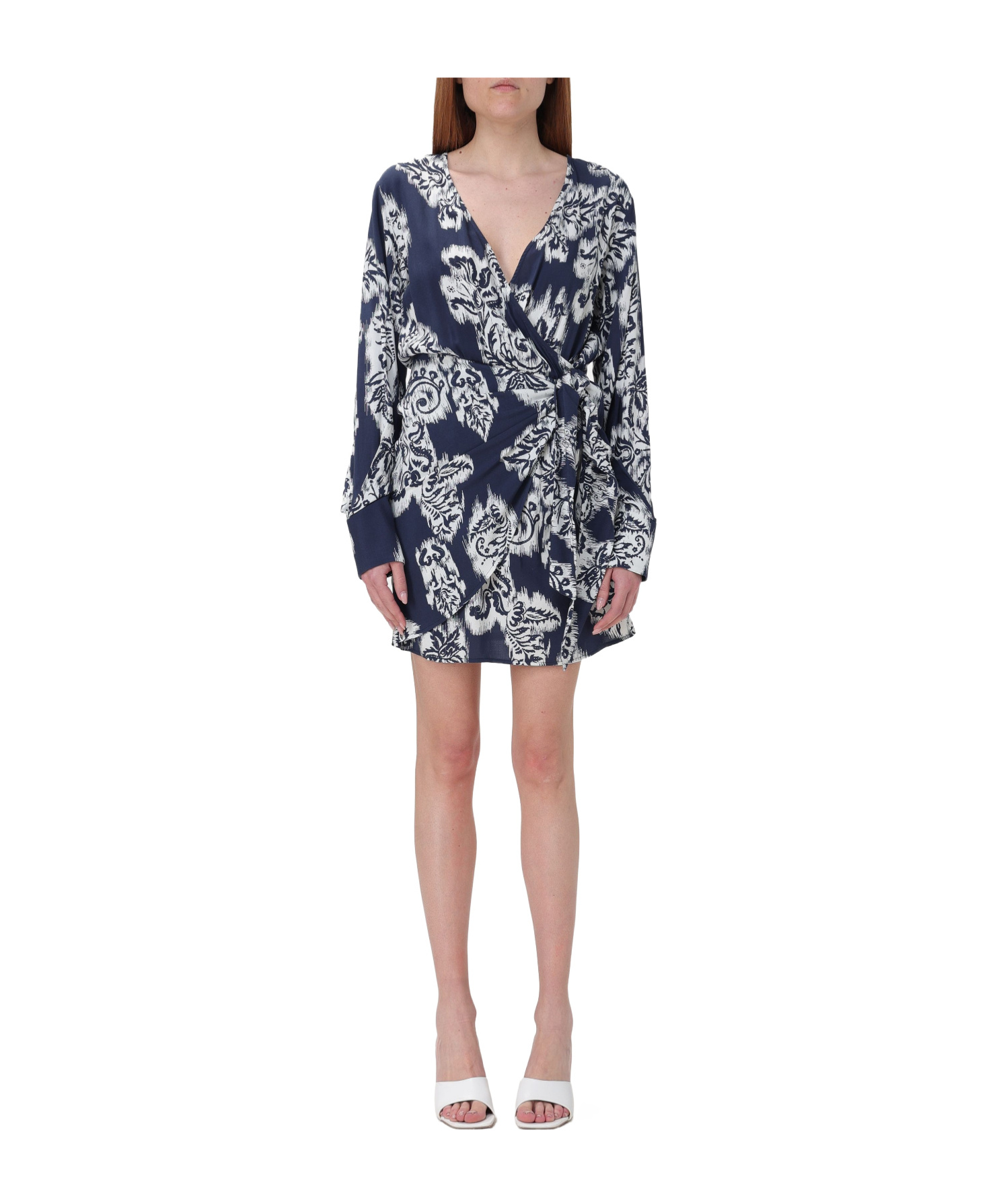 LIU •JO PAISLEY-PRINT WRAP MINIDRESS