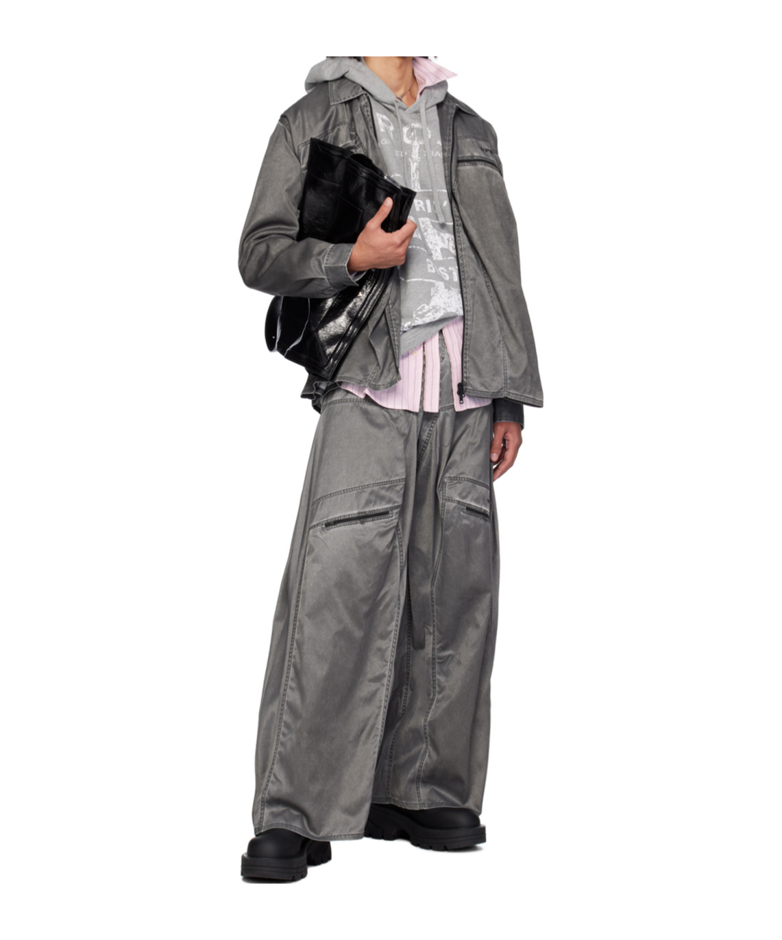 Y/project Y Project Dark Grey Nylon Blend Cargo Pant