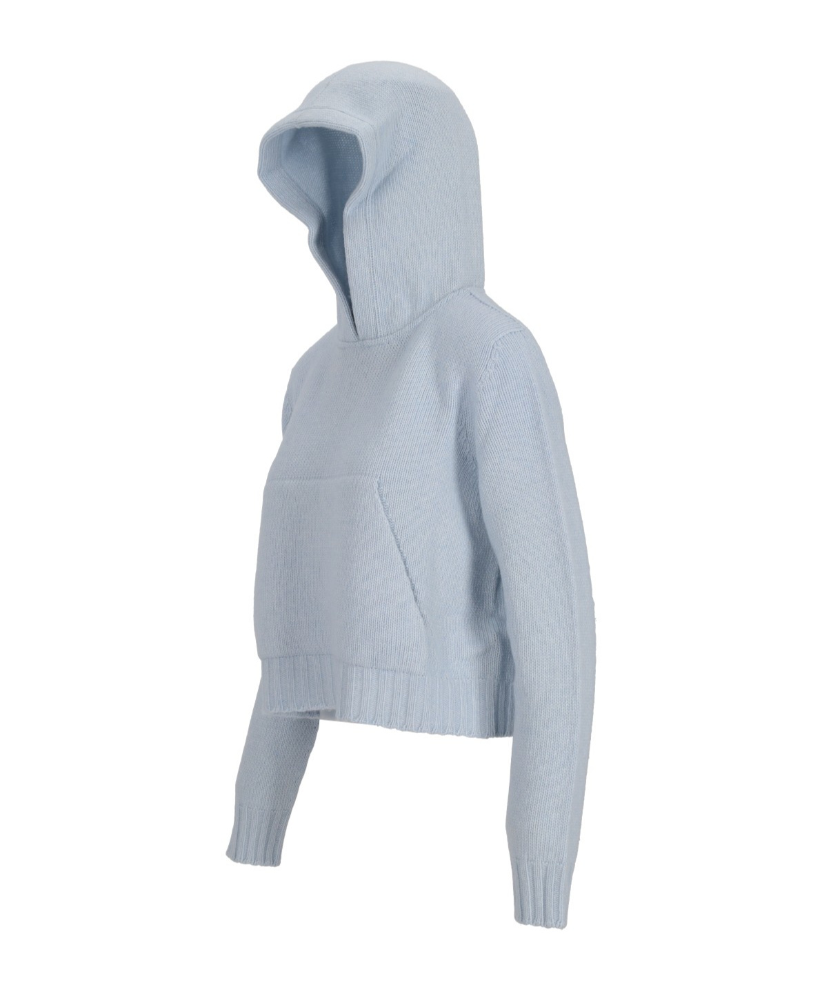 Palm Angels Pouch-pocket Knitted Hoodie In Blue