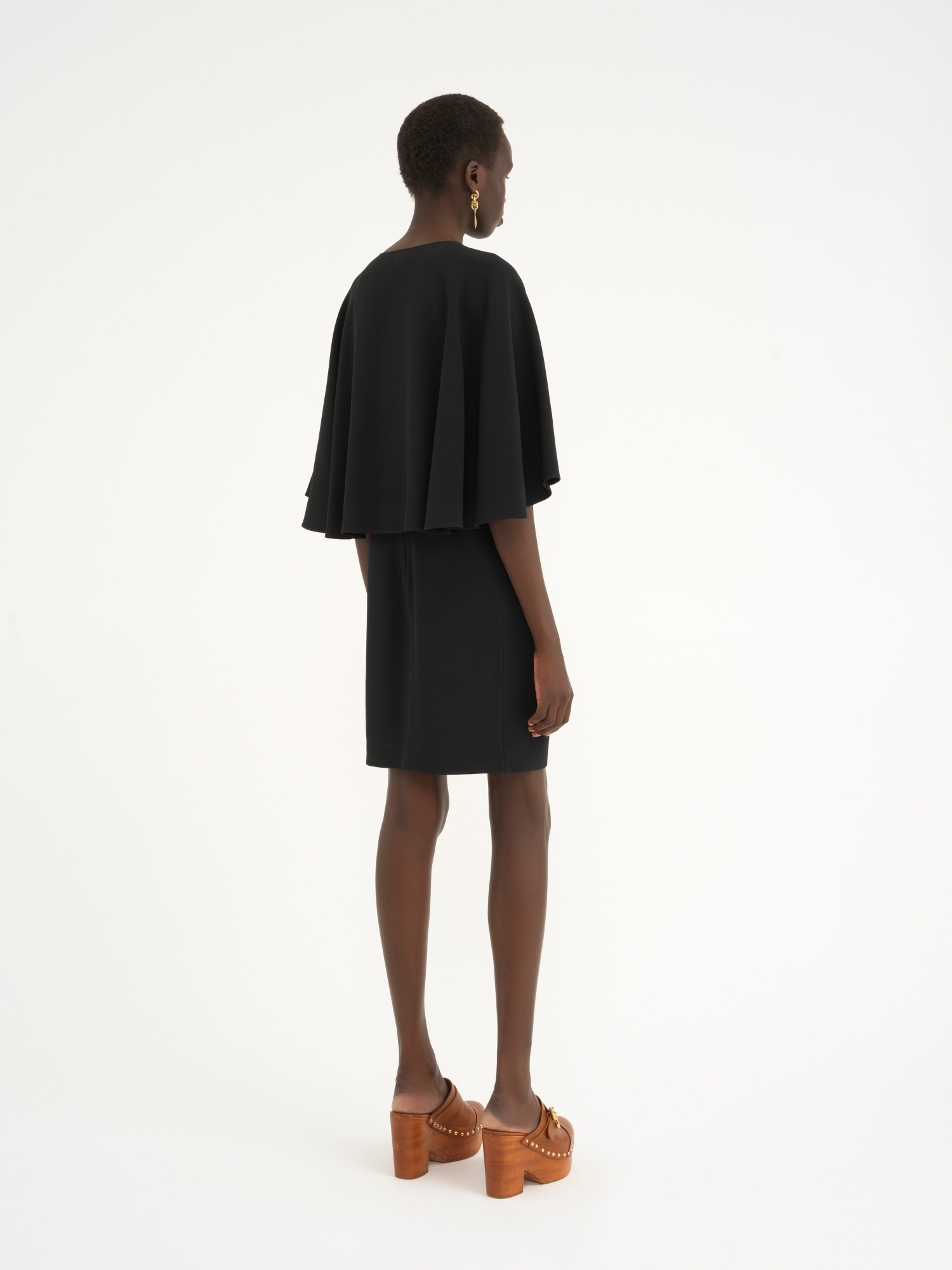 Shop Chloé Draped-detail Cady Mini Dress In Black