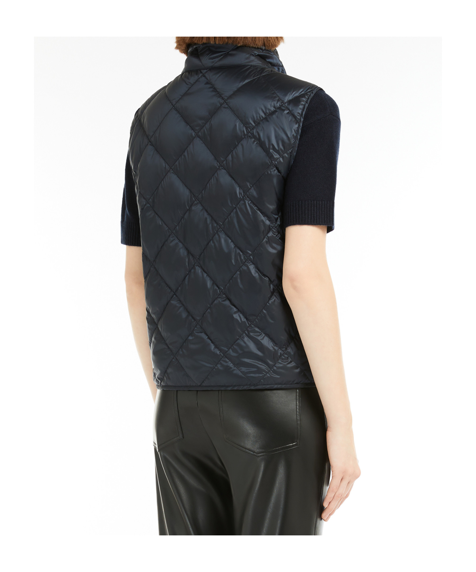 Max Mara The Cube Zip-up Down Drawstring Gilet In Black