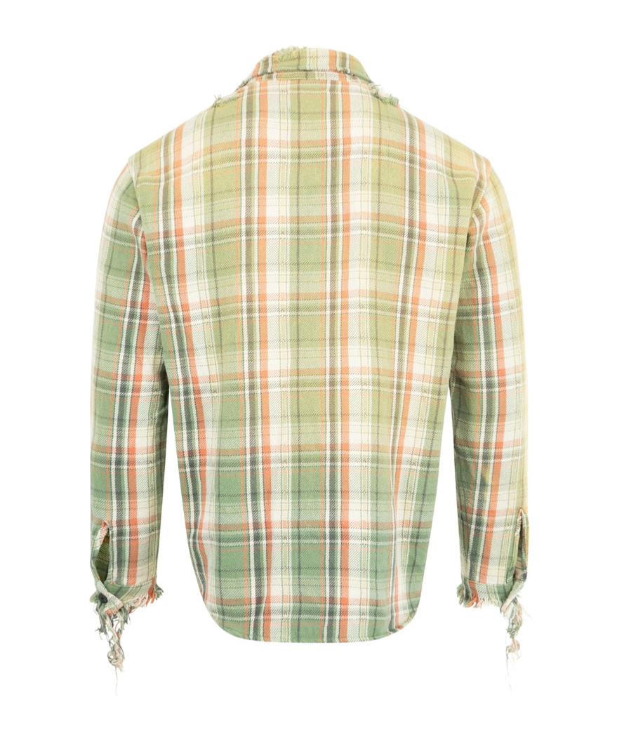 Gallery Dept. Mens Light Green Marley Plaid-print Cotton Flannel Shirt In Multi