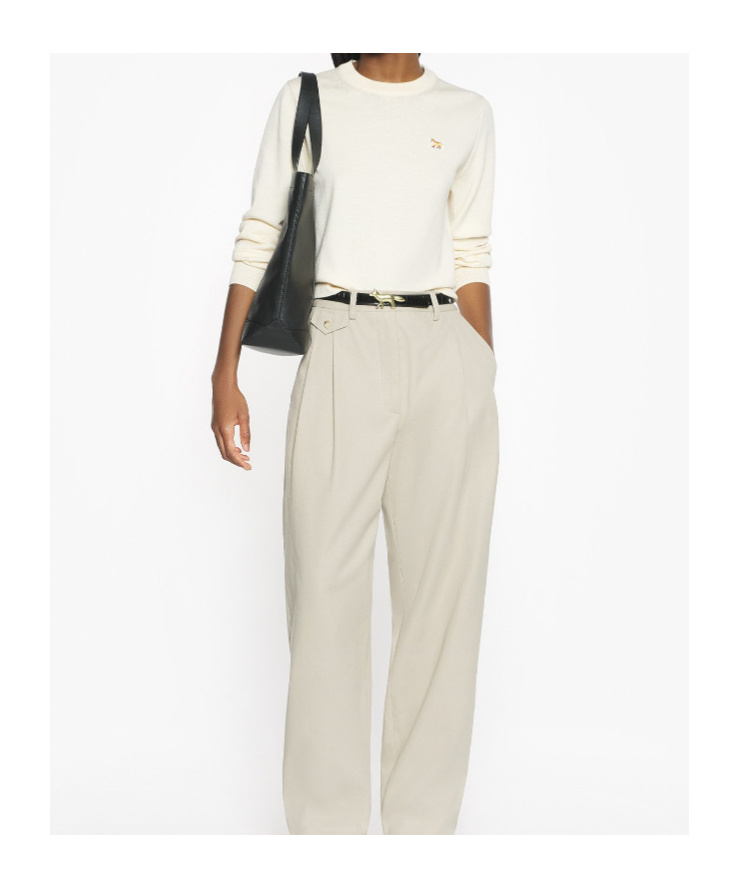 Maison Kitsuné Baby Fox Merino Regular Jumper In Neutral