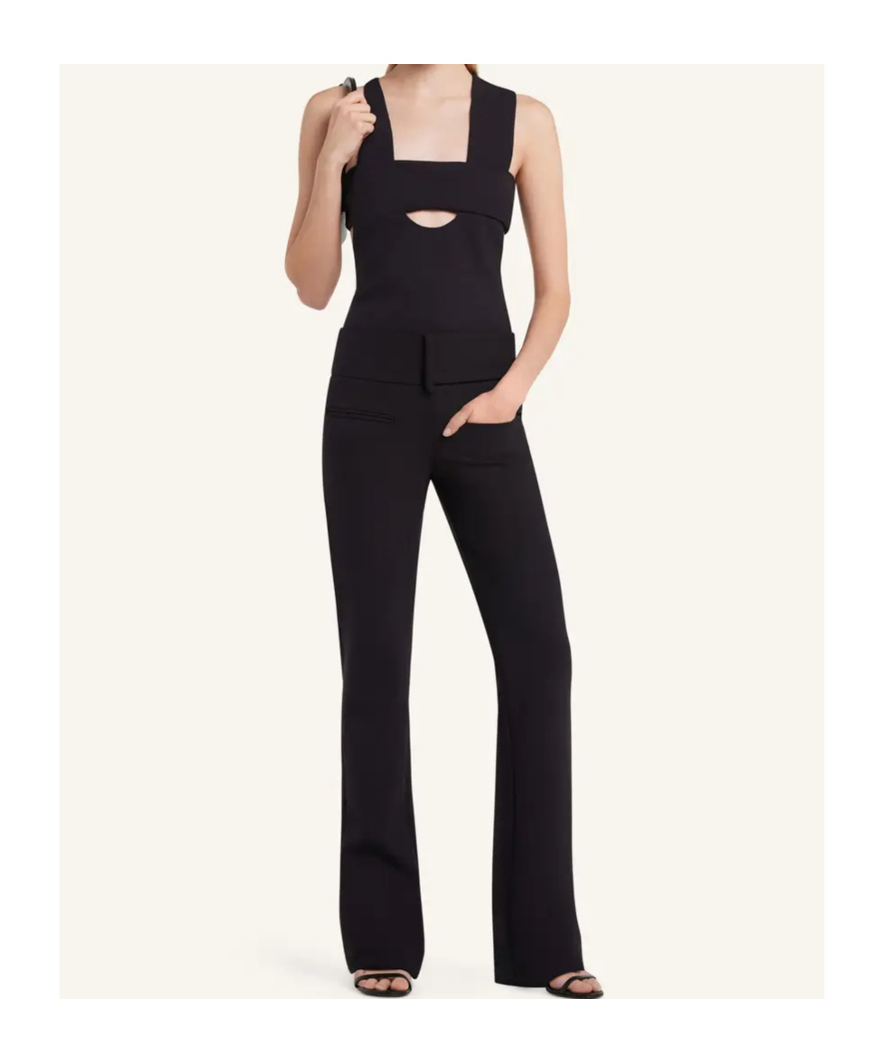 Courrèges U-neck Black Top With Cut-out Detailing In Black
