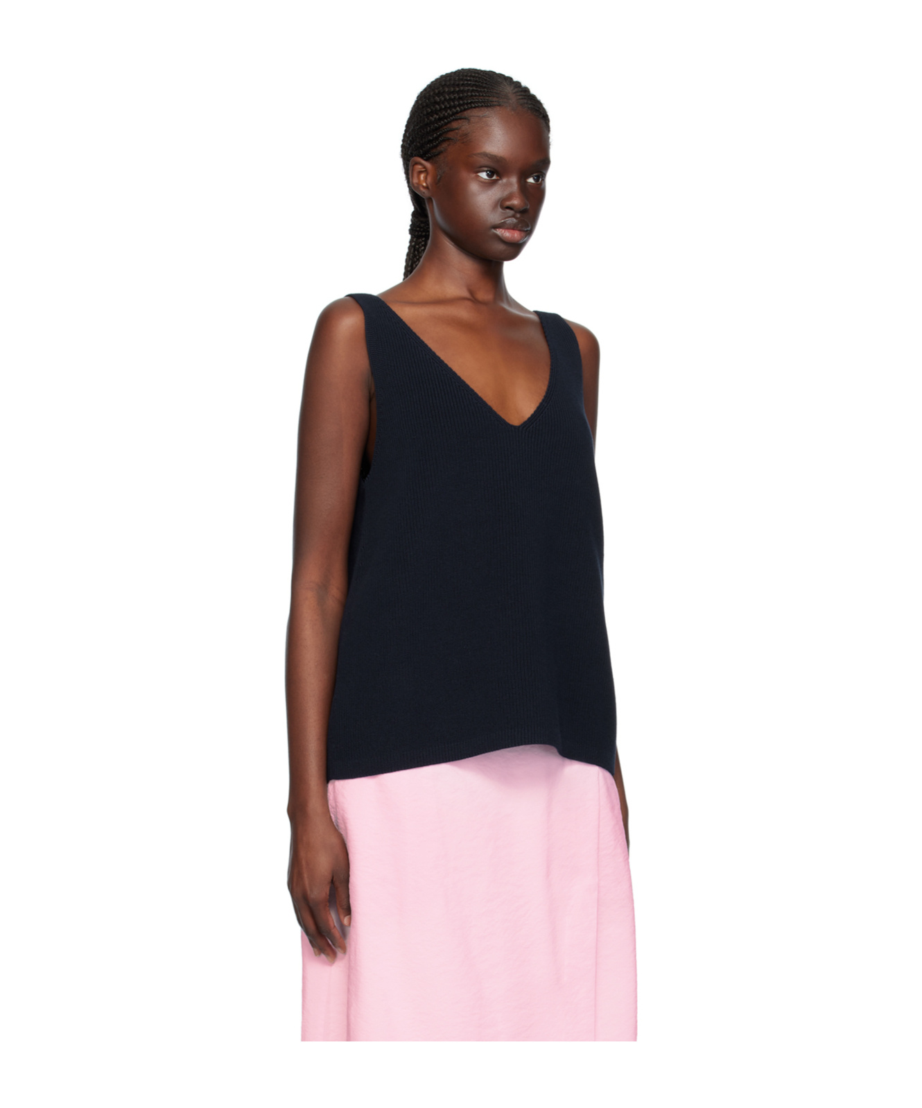 Studio Nicholson Knitted Simple Vest In Black