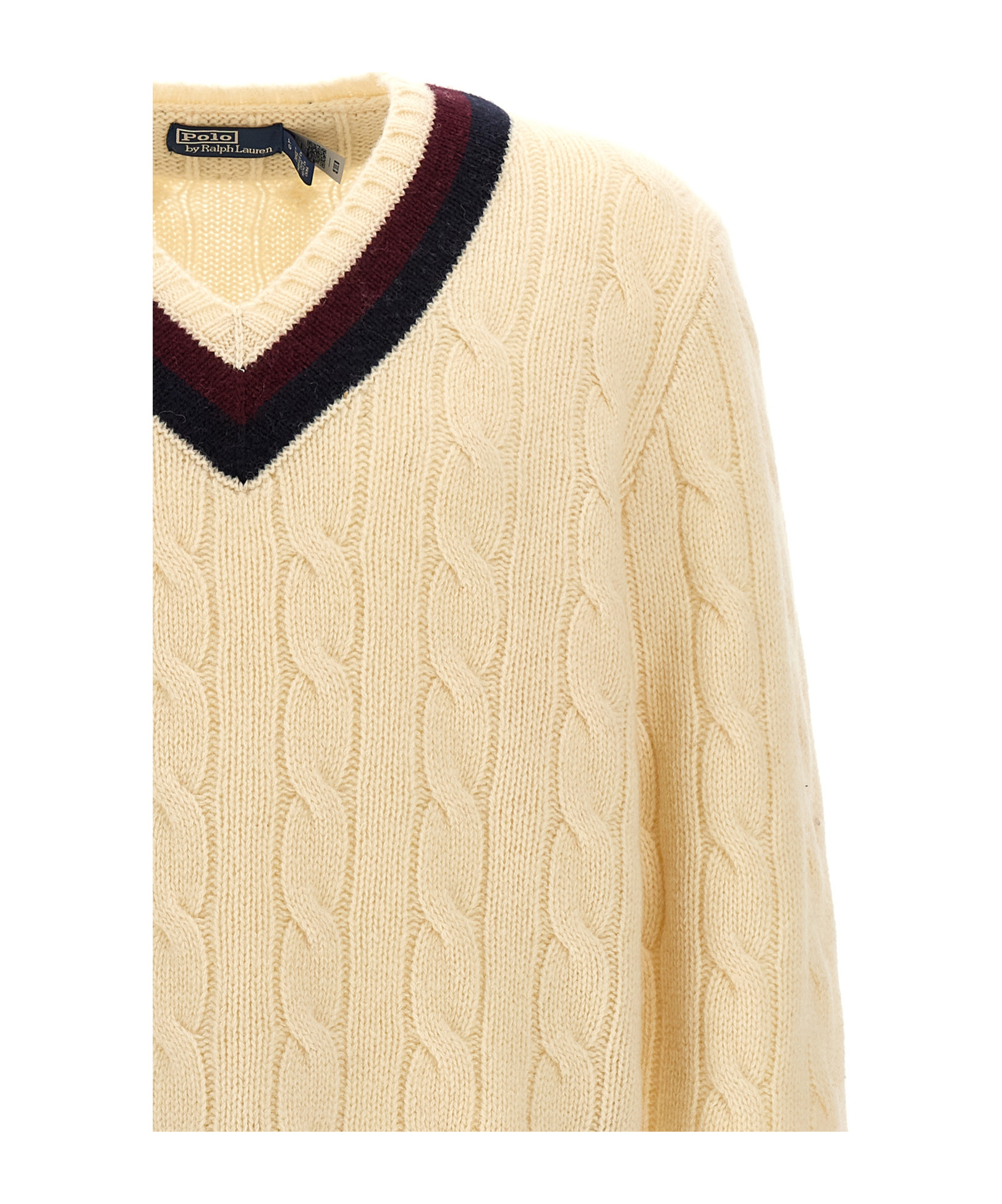 Shop Polo Ralph Lauren Long Sleeve Wool Sweater In Nude