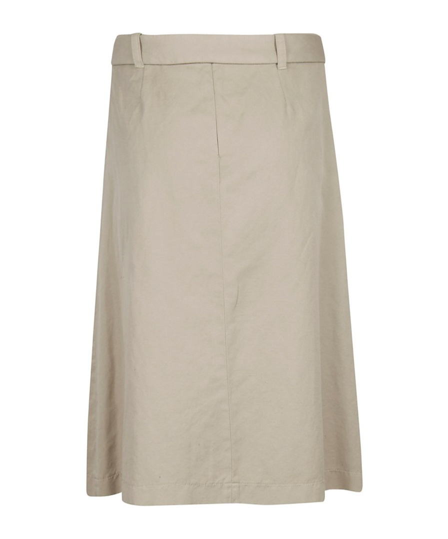 Aspesi Slit Detail Midi Skirt In Gold