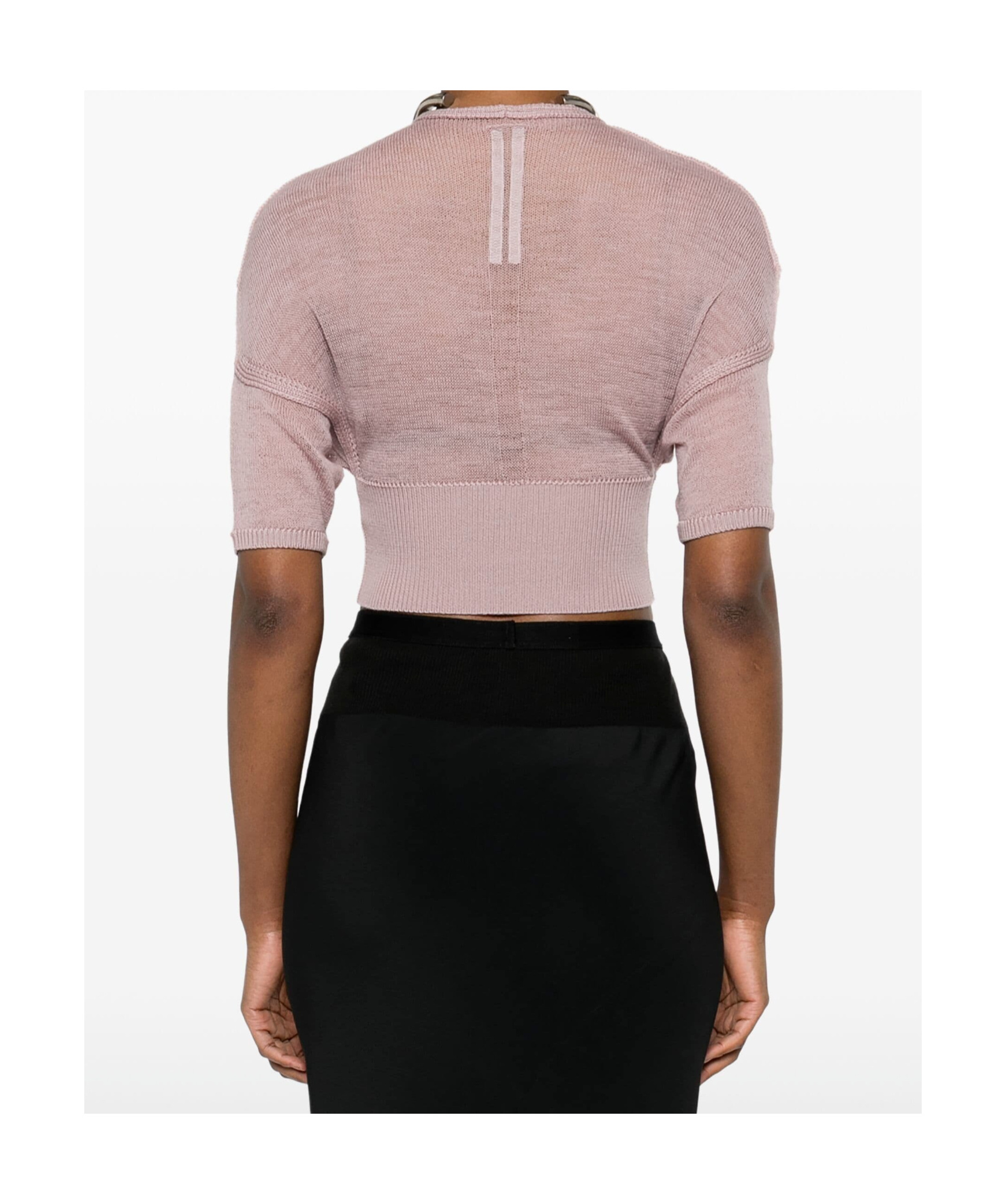 Rick Owens Fine-knit Virgin Wool Top In Pink