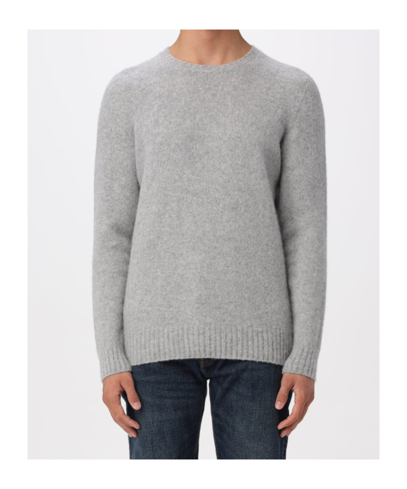 Drumohr Lambswool Crew-neck Sweater In Gray