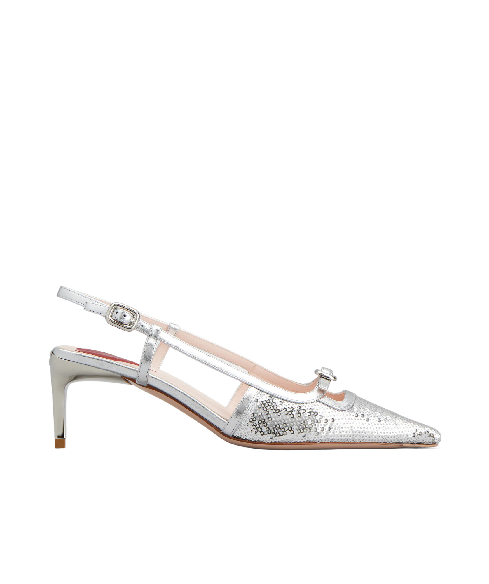 Roger Vivier Small Buckle Slingback Pumps In White