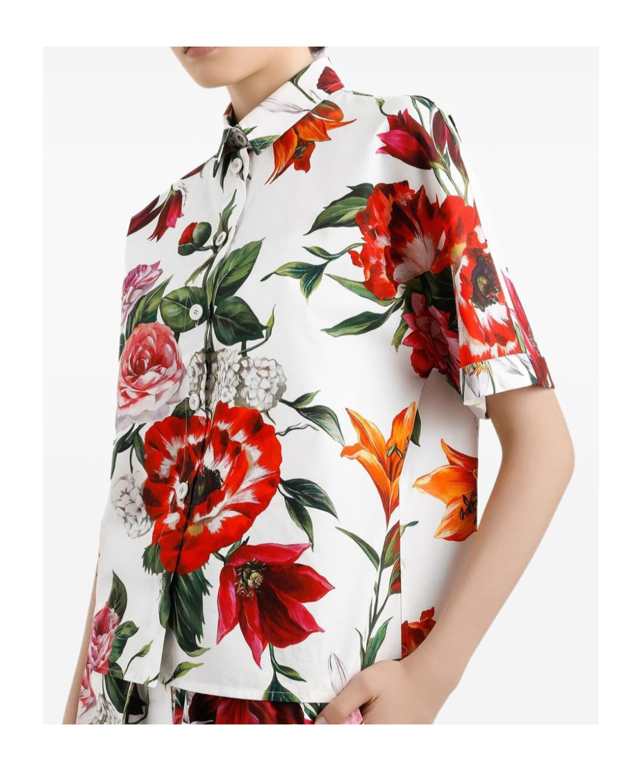 Dolce & Gabbana Floral Pattern Cotton Shirt In Multi