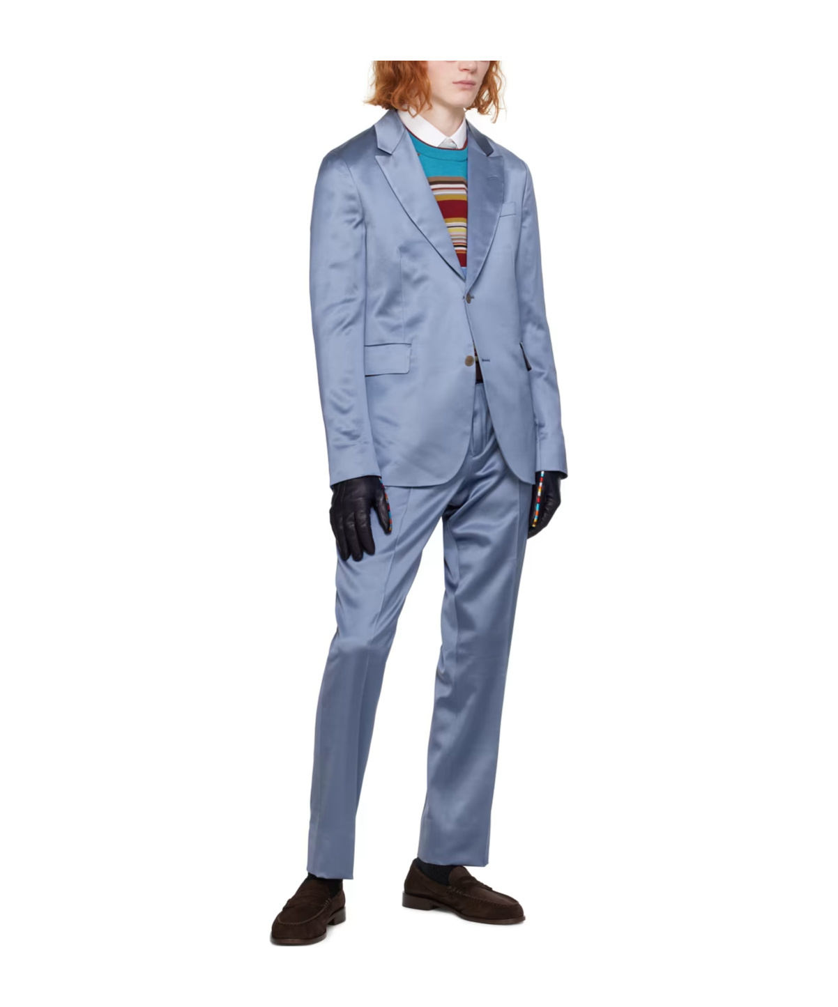 Shop Paul Smith Single-breasted Satin Blazer In Blue