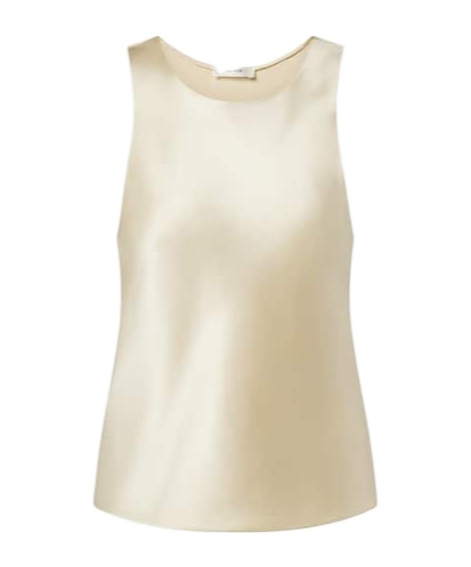 The Row Silk Satin Top In Gold