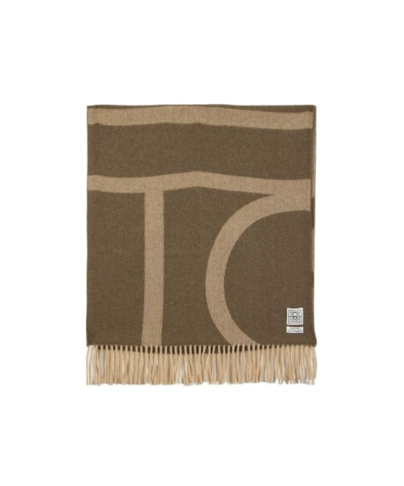 Totême Toteme Monogram Jacquard Scarf In Brown