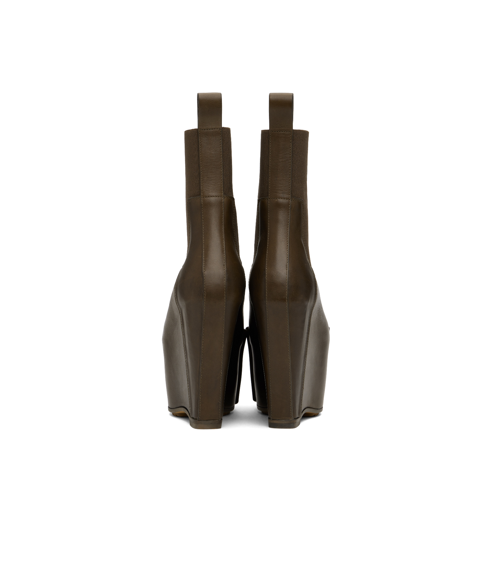 Rick Owens Grilled Wedge Beatle Boots In Green