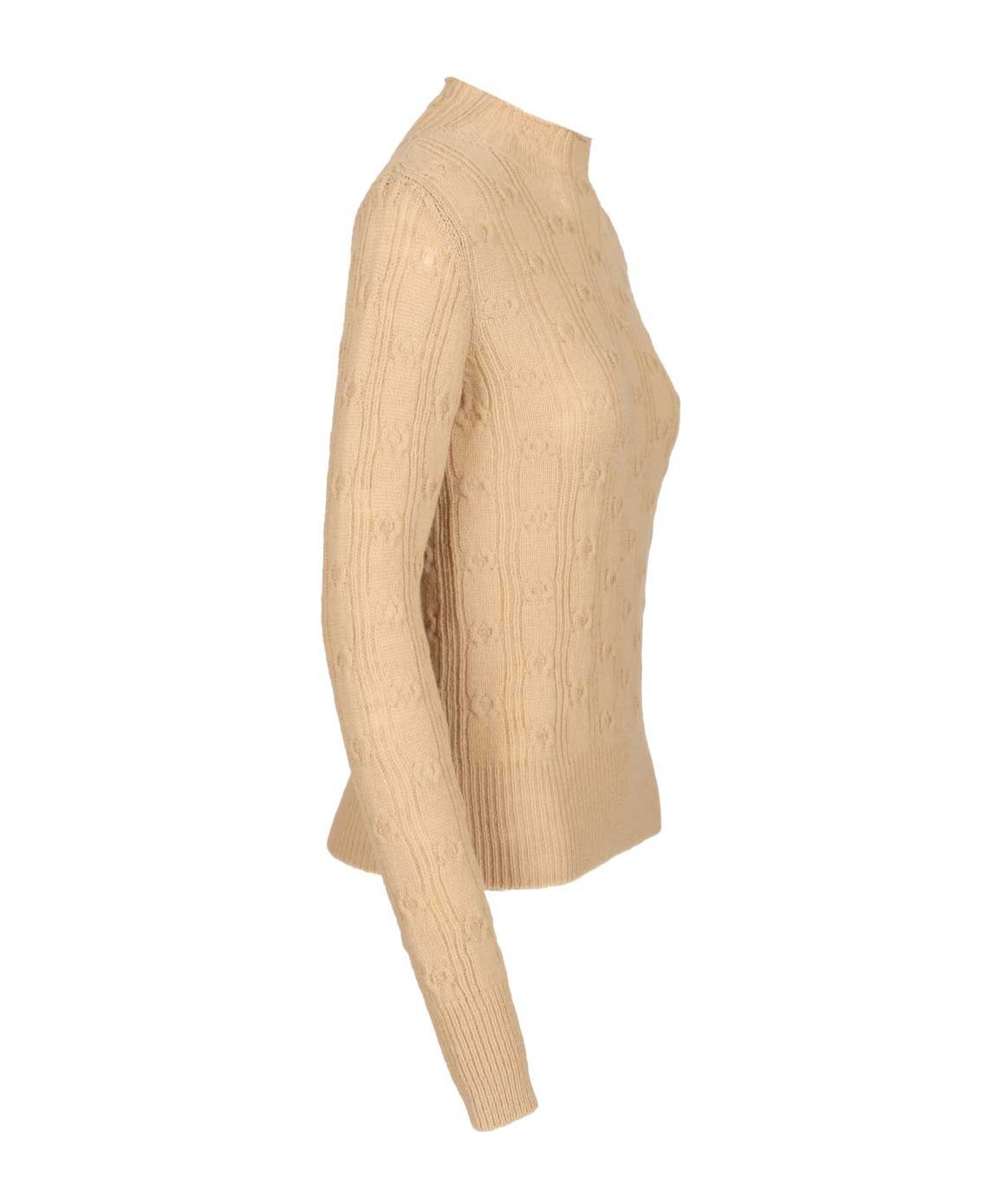 Dries Van Noten 09260-tessy 2707 Mock Neck Sweater Knitwear Beige In Pink