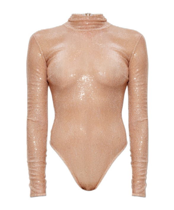 Dsquared2 Sequinned Roll-neck Body In Neutral