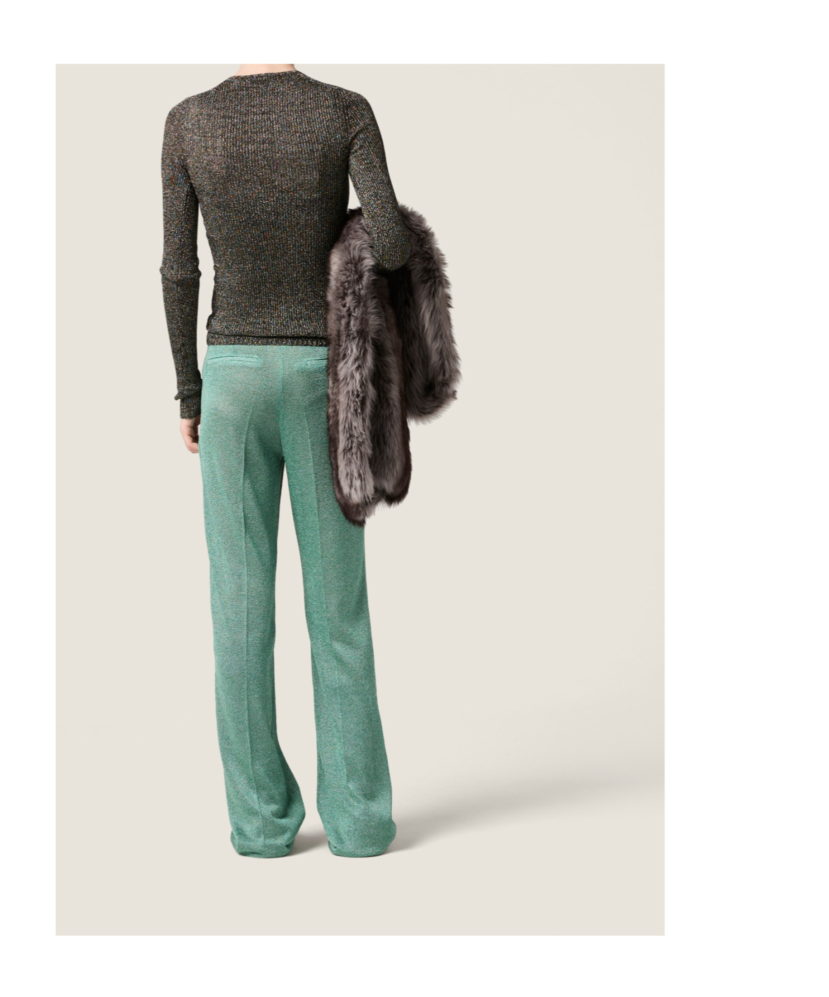 Miu Miu Lurex Pants In Green