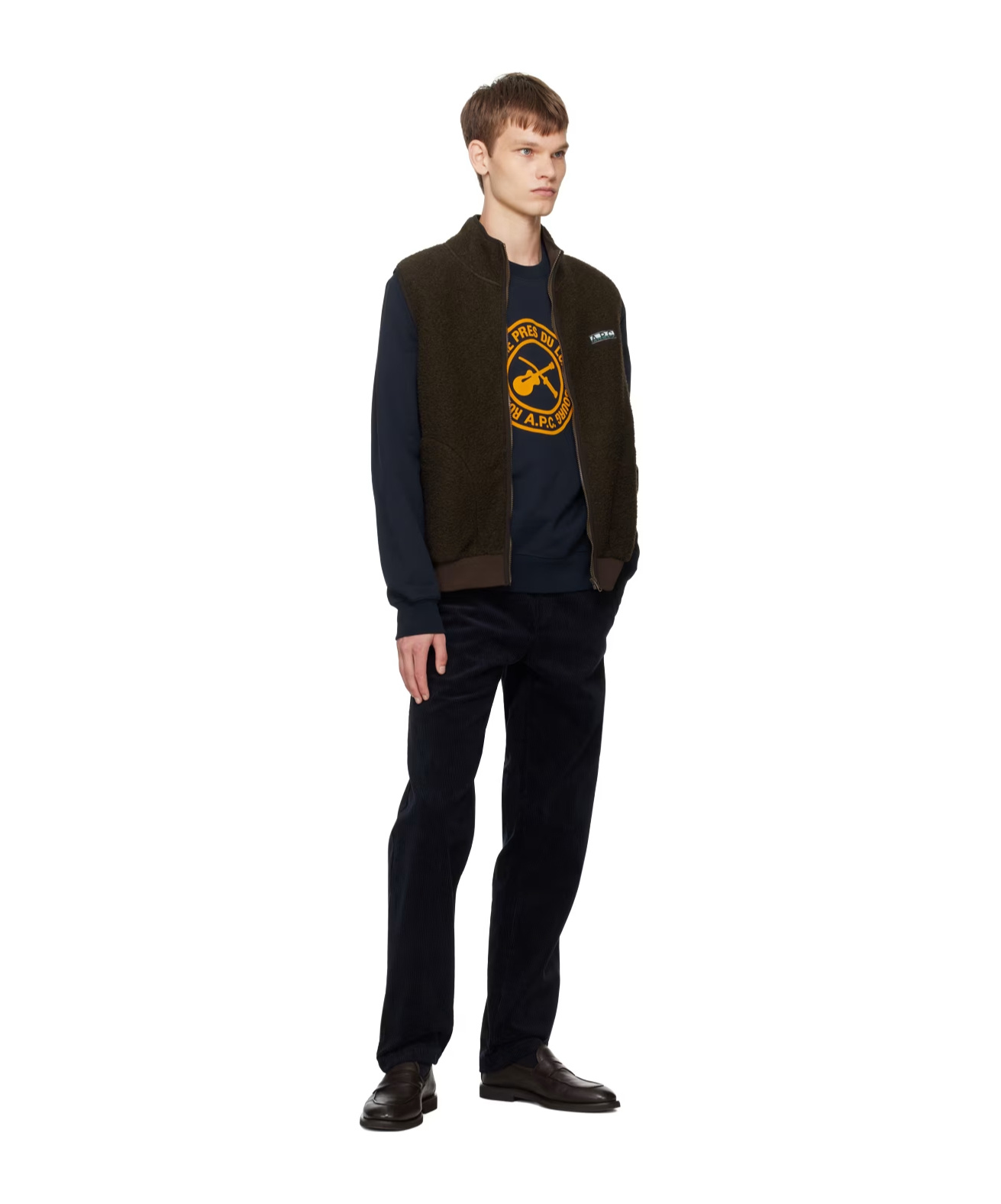 Apc Navy Constantin Trousers In Black