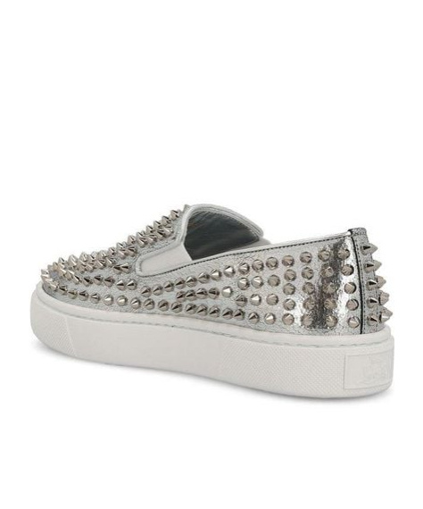 Christian Louboutin White Ab/clear Ab Roller Boat Woman Flat Sneaker In White