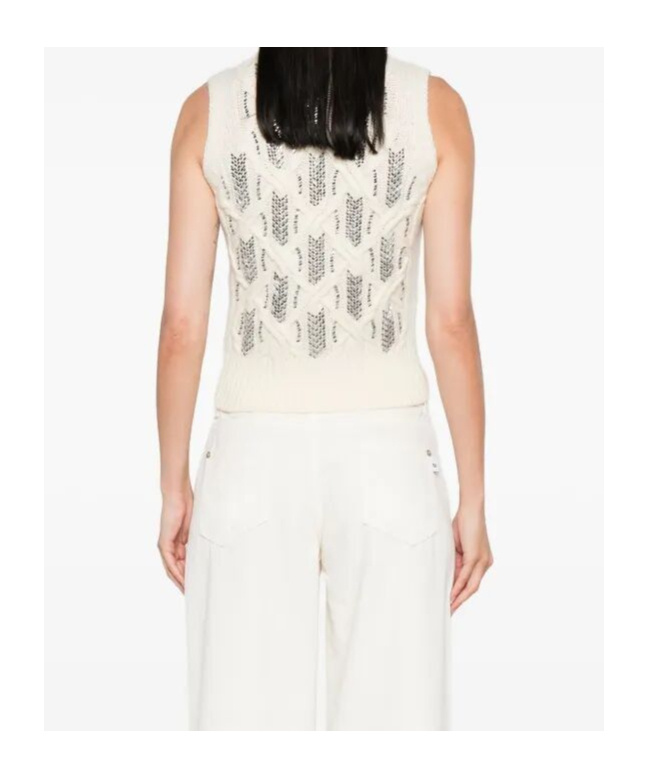 Ermanno Scervino Rhinestone-embellished Sleeveless Top In White