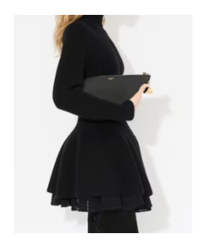 Alaïa Ribbed Wool And Cashmere-blend Peplum Cardigan In Black