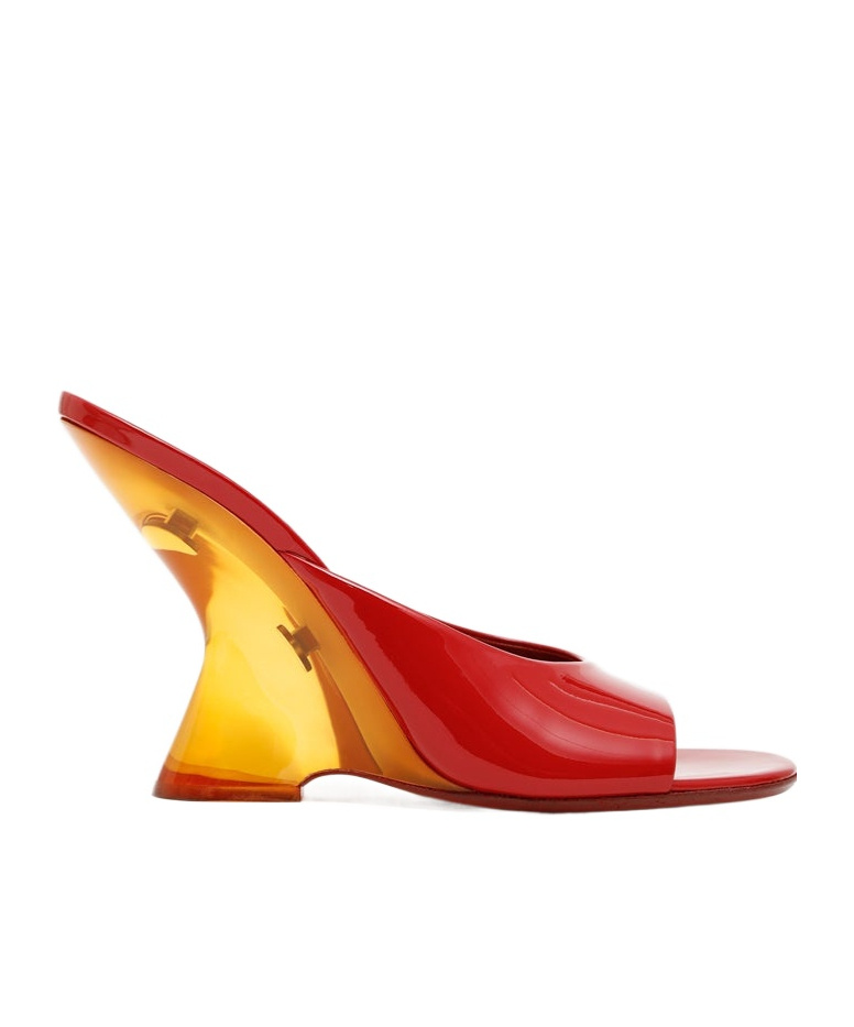 Dries Van Noten 105mm Open-toe Leather Mules In Red