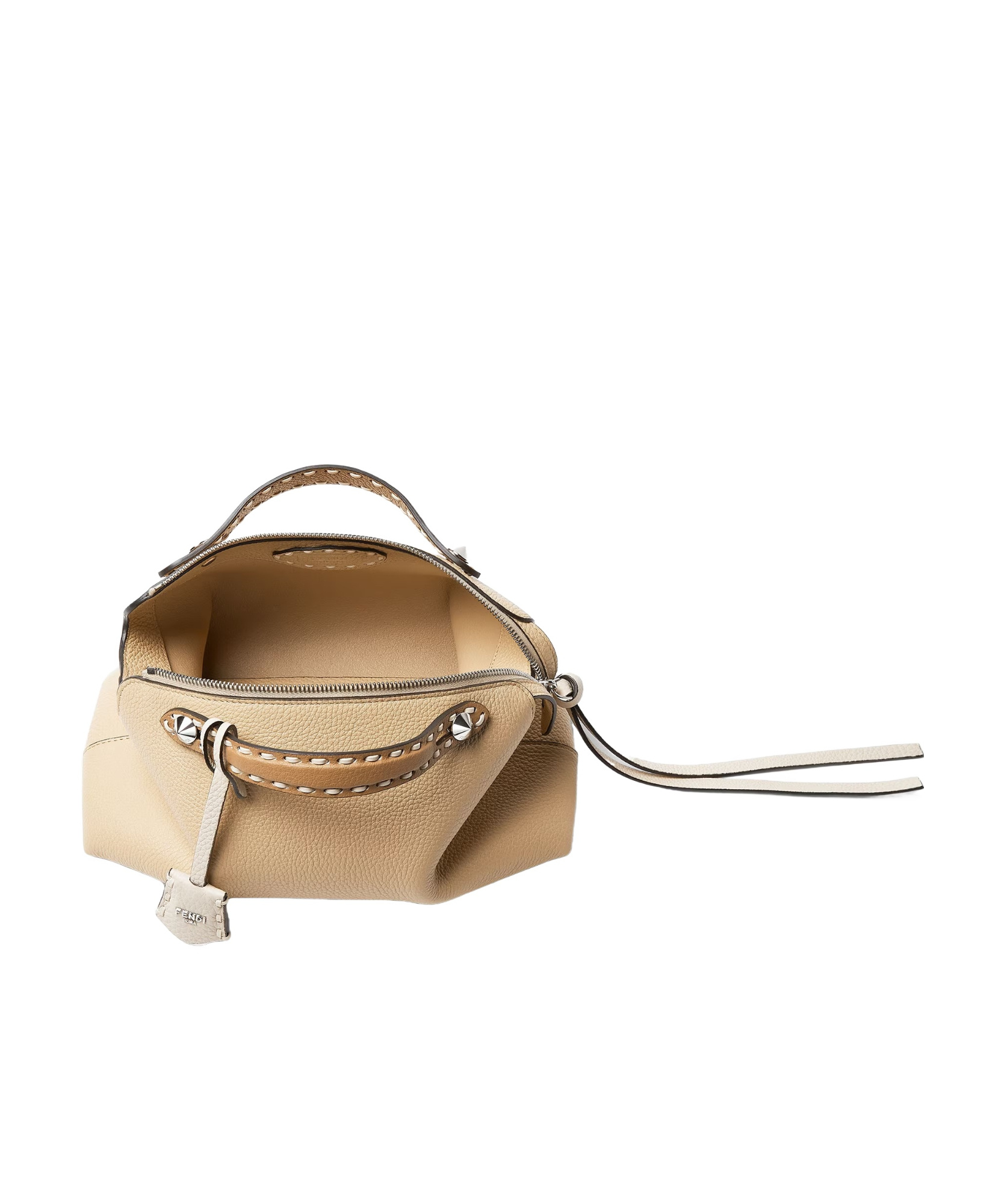 Fendi Dove Gray Selleria Mini-bag With 156 Hand-sewn Topstitches