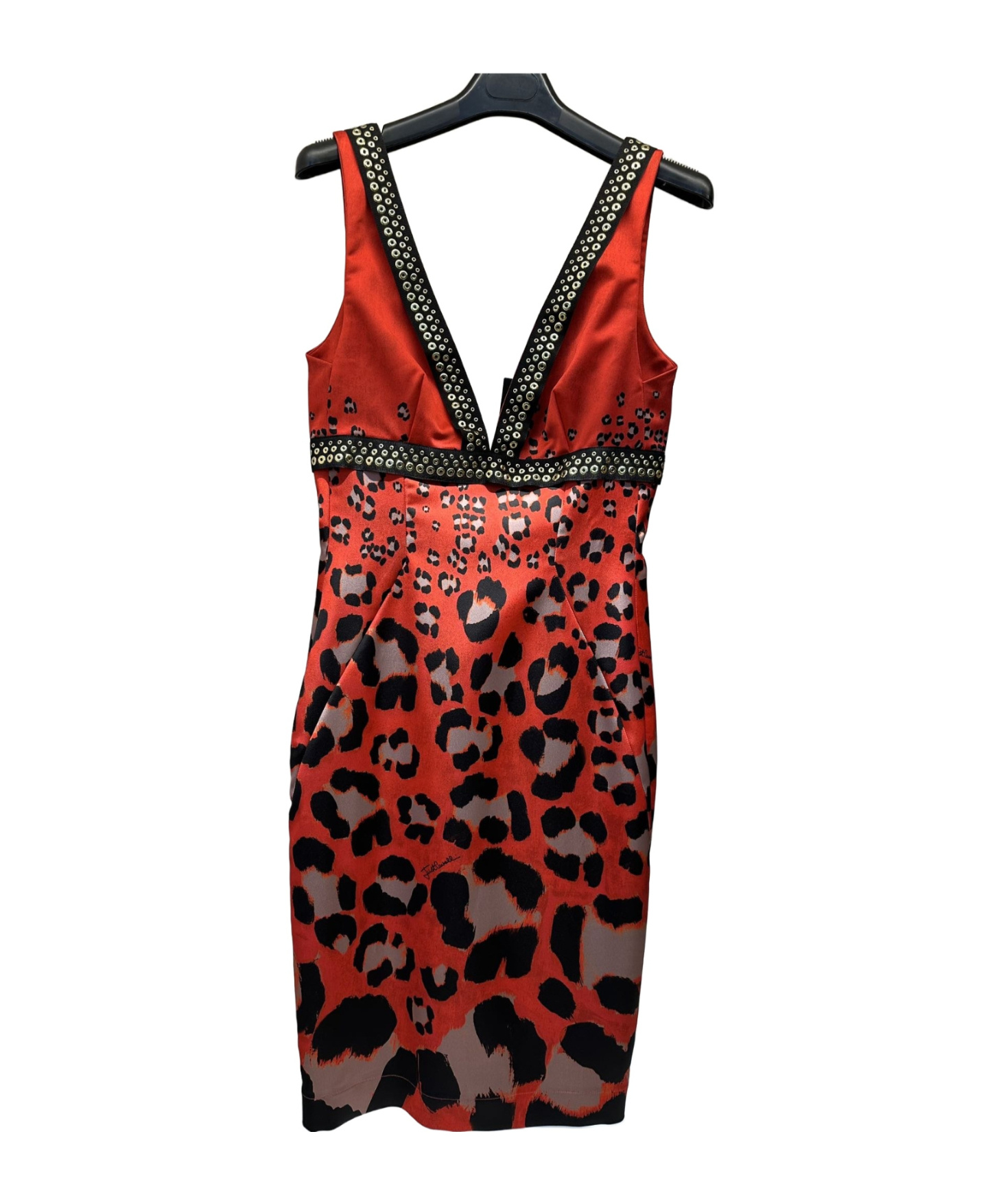 JUST CAVALLI V-NECK SLEEVELESS DRESS