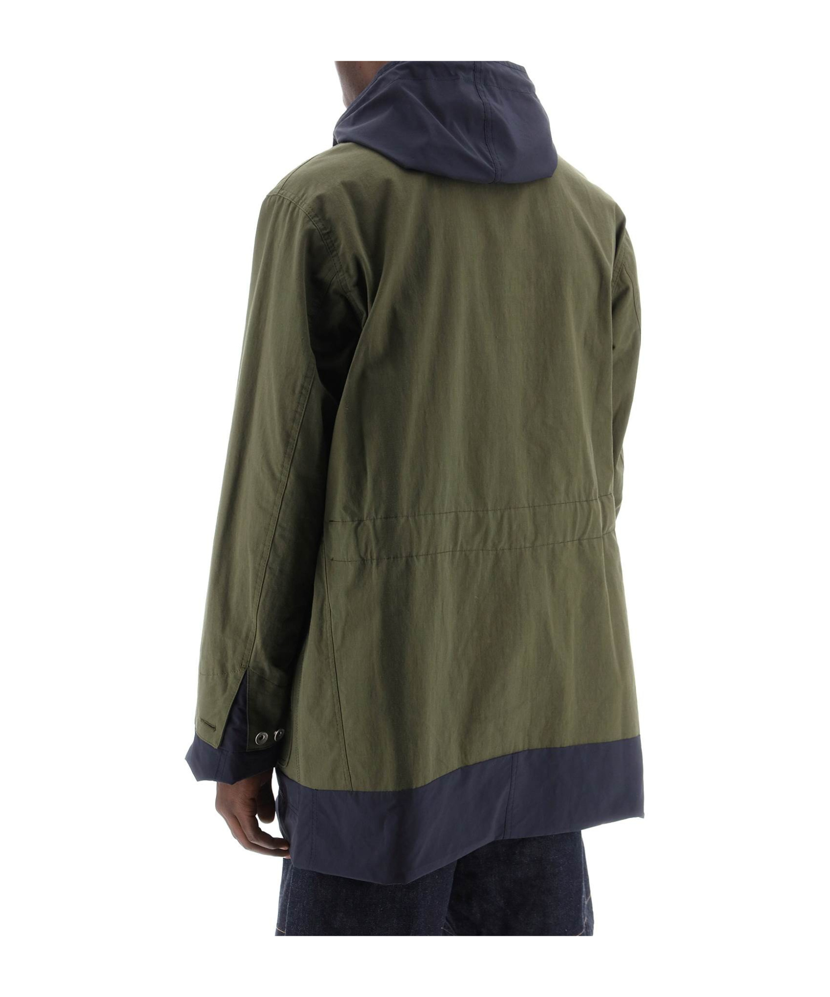 Sacai Army Green Cotton And Nylon Reversibile Jacket In Black