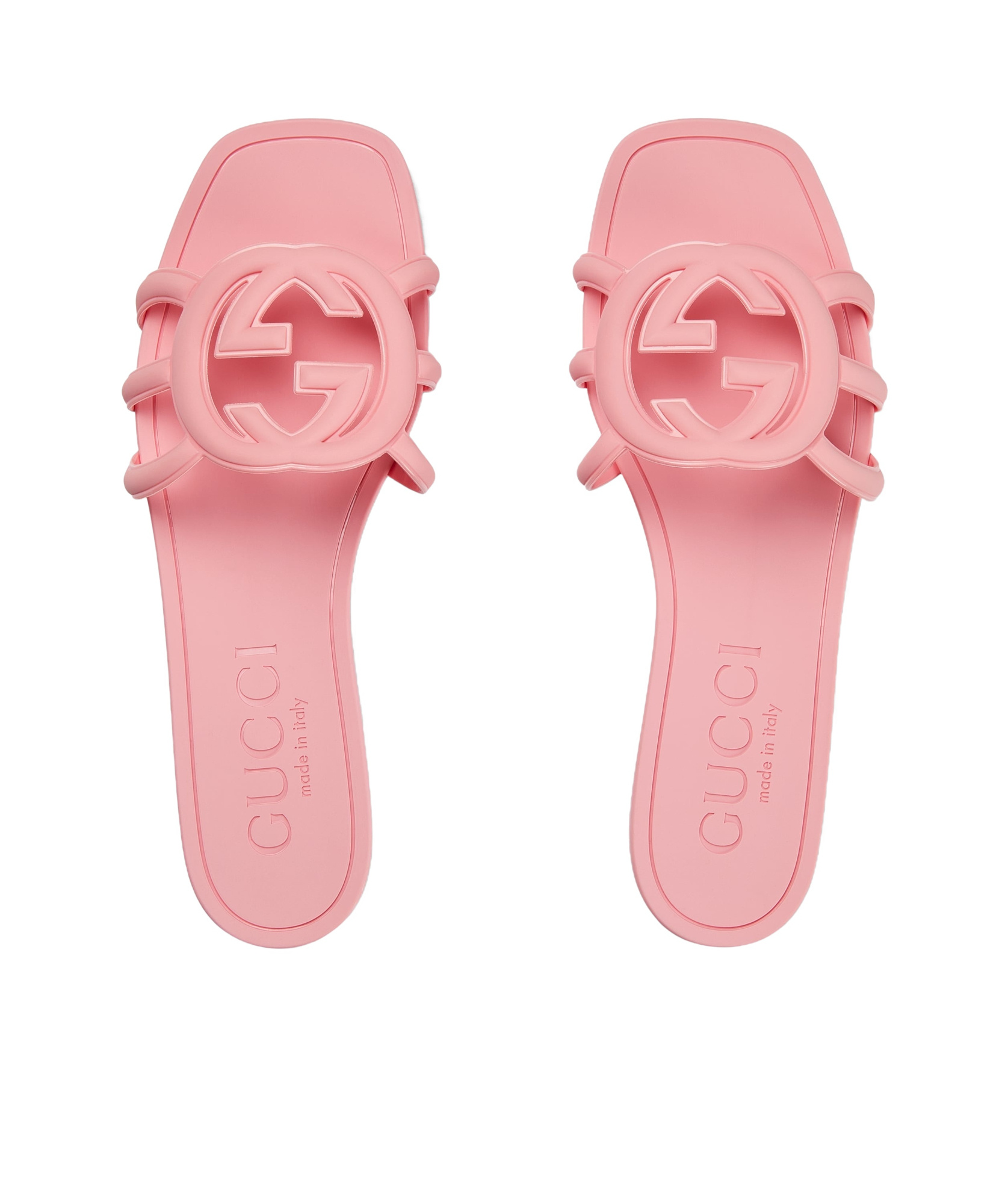 Gucci Interlocking G Slides In Pink