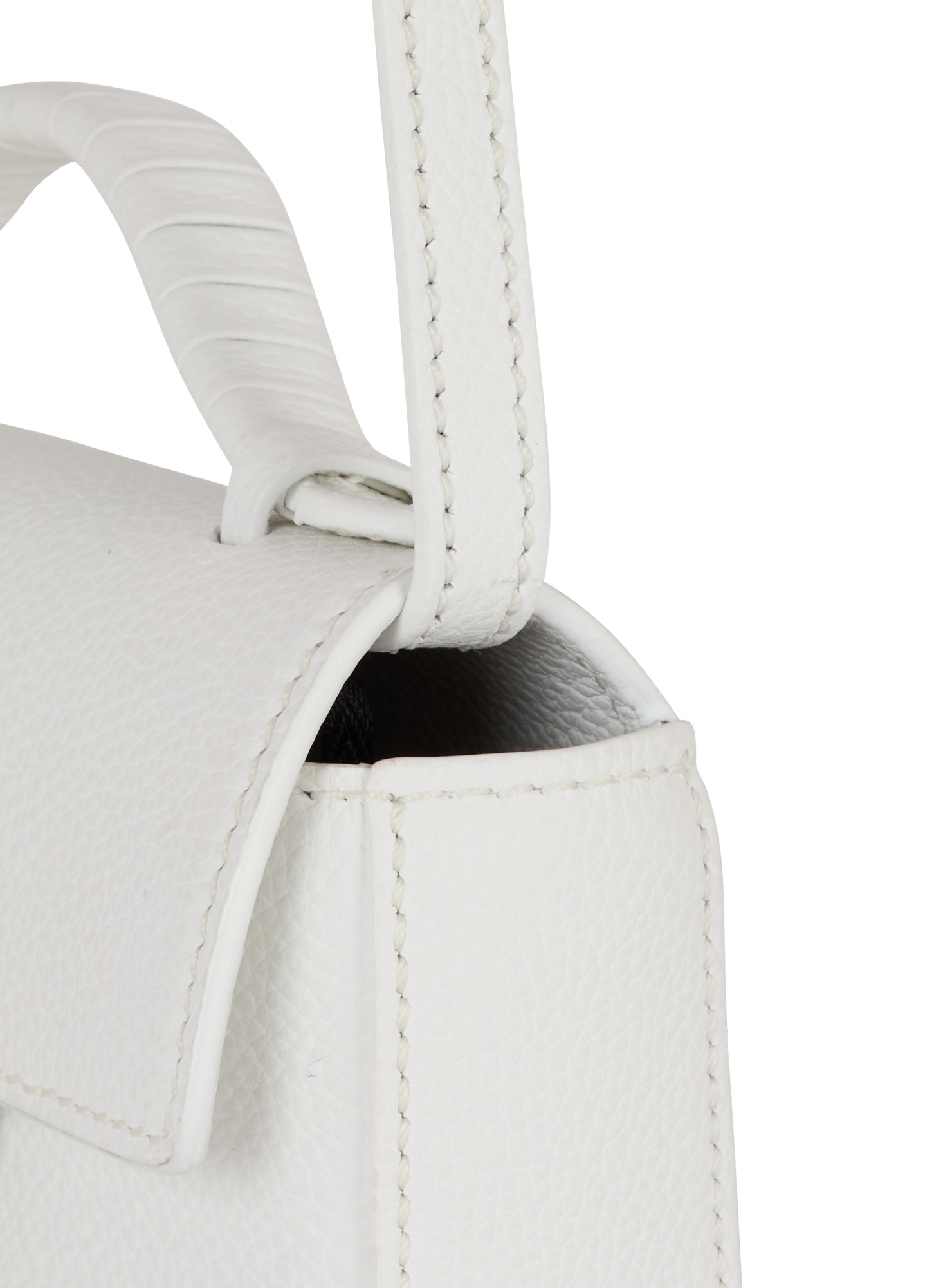 Shop Balmain Grained Calfskin B-buzz 17 Mini Bag In White