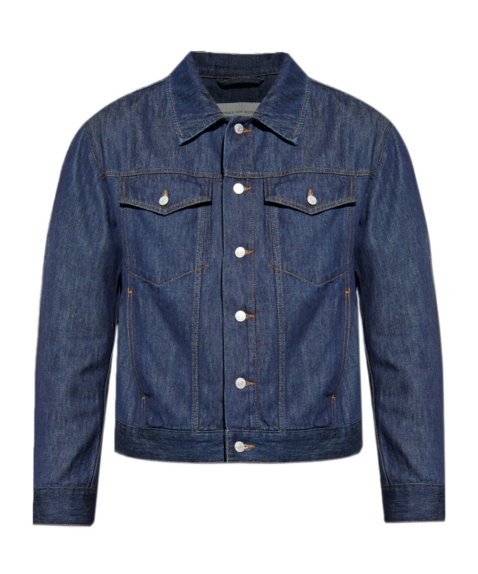 Dries Van Noten Lapel Long Sleeve Casual Jacket In Blue