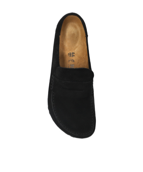 Birkenstock Naples Suede Loafer-style Mules In Black