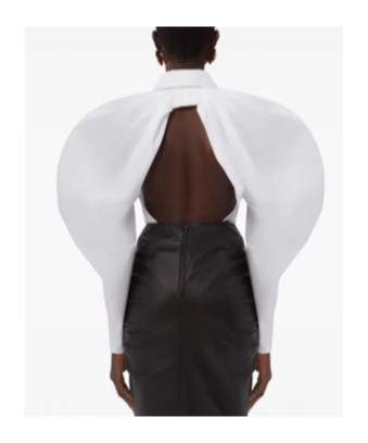 Nina Ricci Woman Shirt Black Size 6 Cotton In White