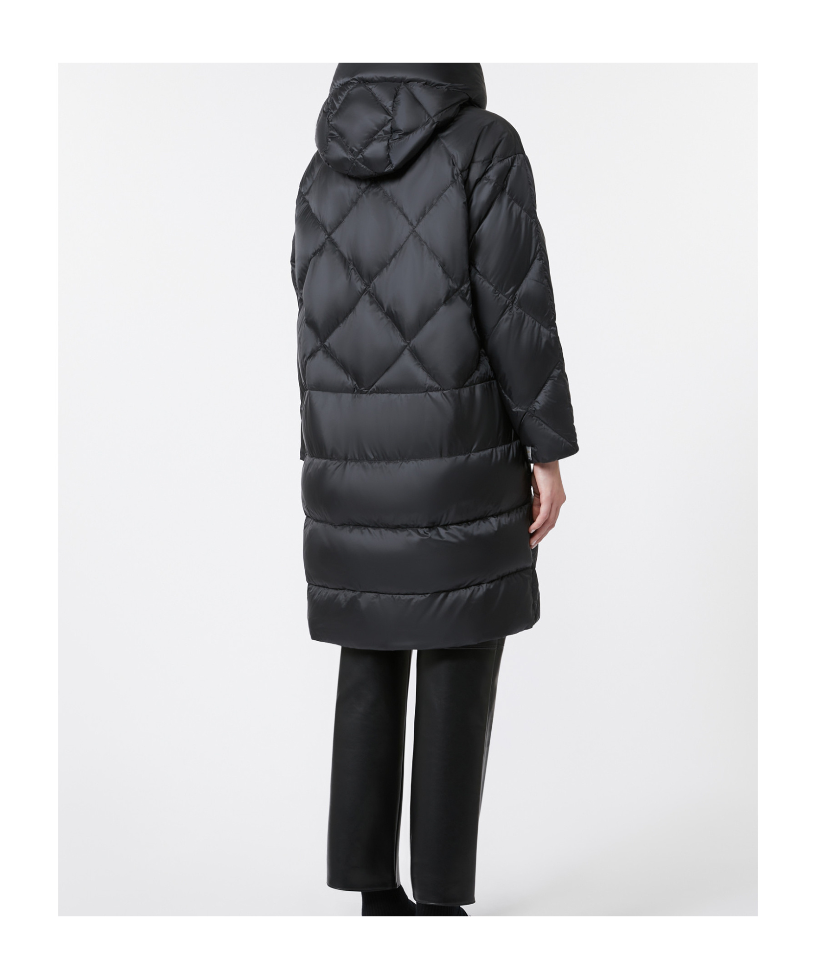 Max Mara Down Jacket In Iridescent Water-repellent Fabric In Black